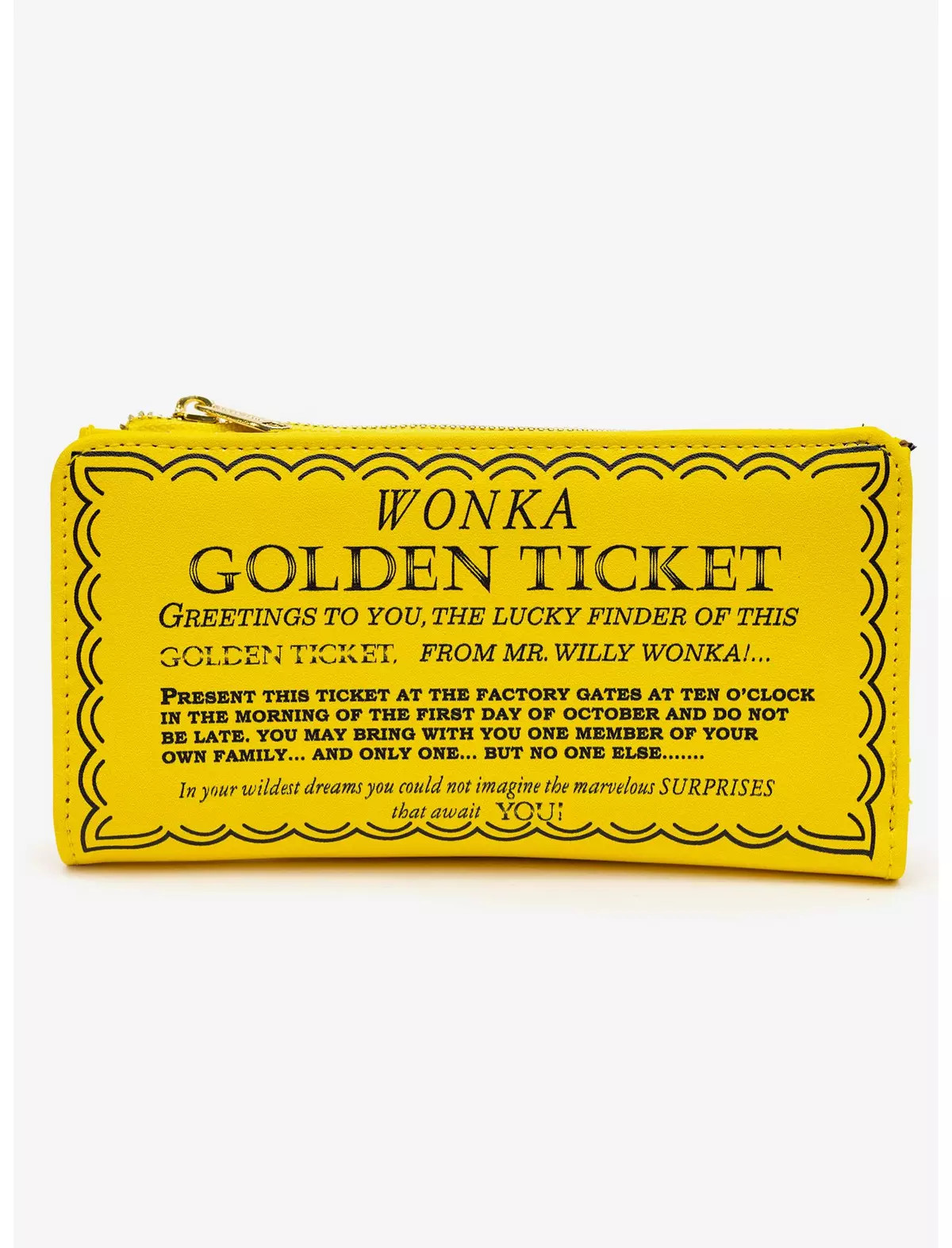 Willy Wonka Chocolate Factory Golden Ticket Bi-fold Wallet | Hot Topic