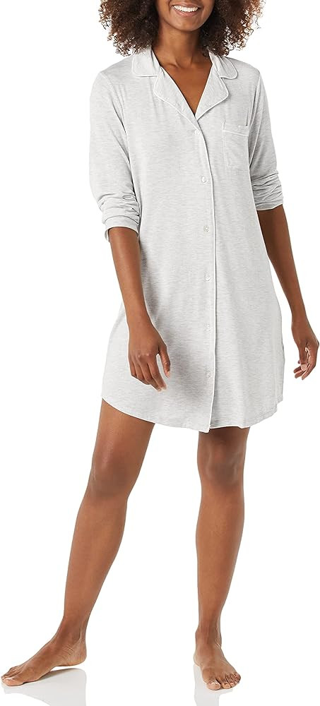 Amazon Essentials Women's Piped Nightshirt (Available in Plus Size) | Amazon (US)