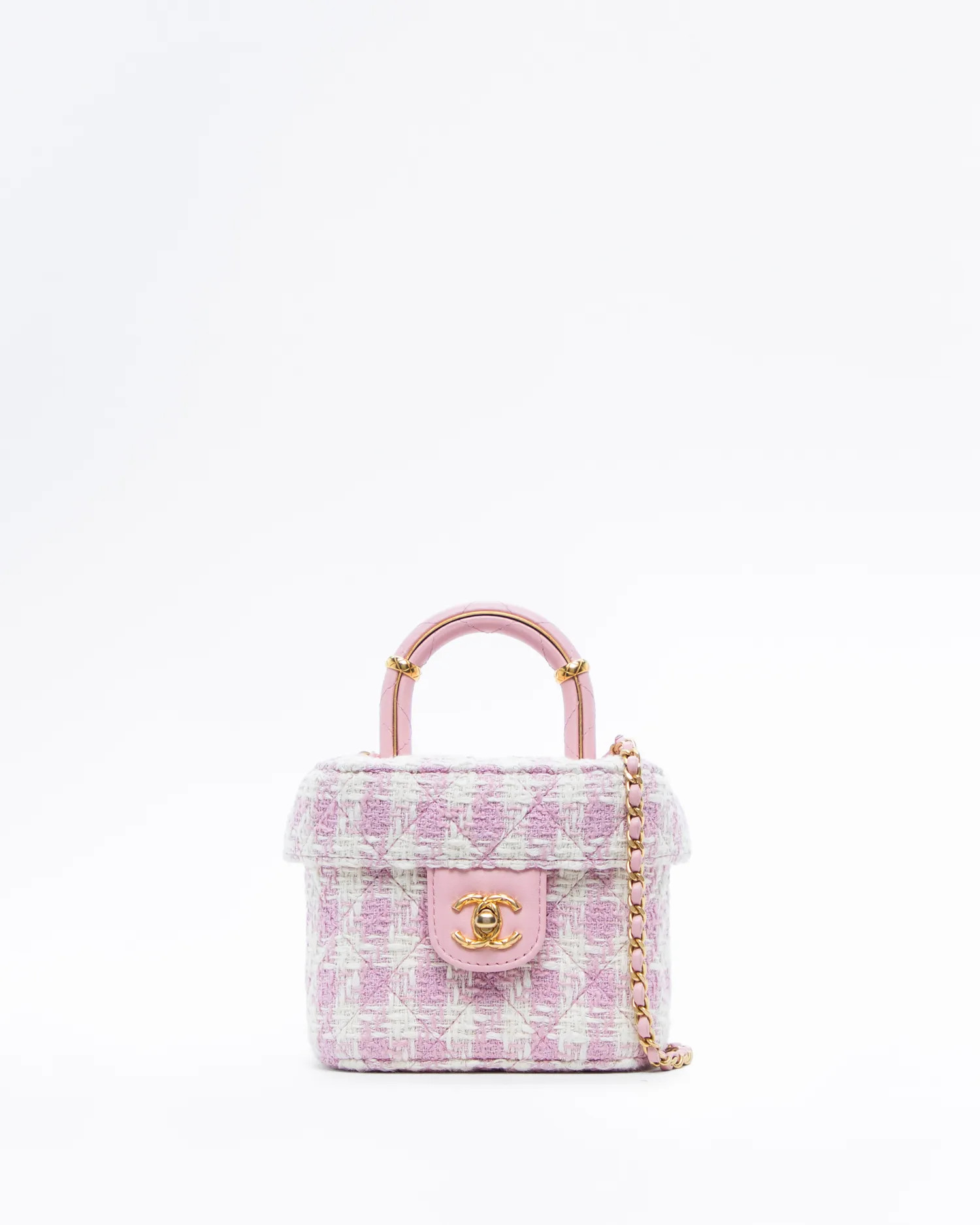 Tweed Handle Crush Mini Vanity Flap Bag | Vivrelle