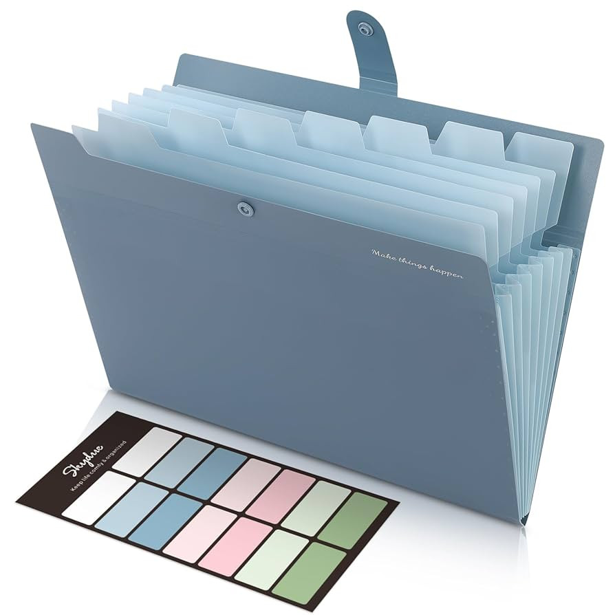 SKYDUE Expanding File Organizer with 8 Pockets, Accordion File Folders with Labels, Portable Docu... | Amazon (US)