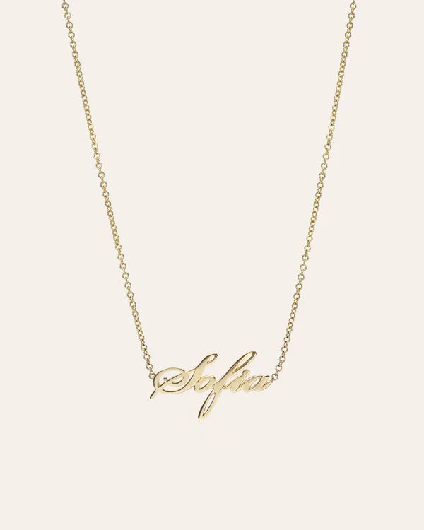 14k Gold Script Name Necklace | Zoe Lev Jewelry