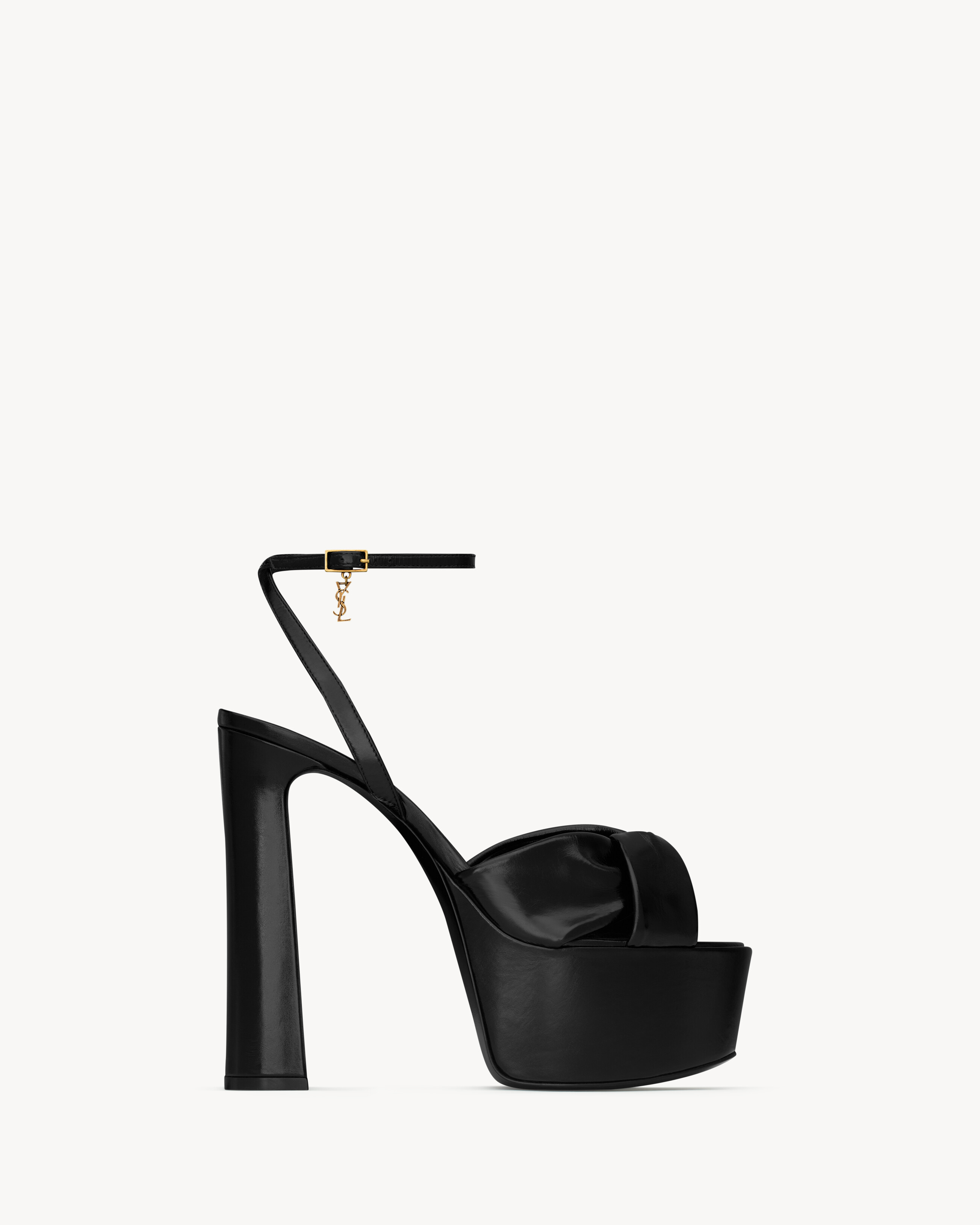 Saint Laurent Franciane Platform Sandals In Smooth Leather - Black - Women - 37.5 | Saint Laurent Inc. (Global)