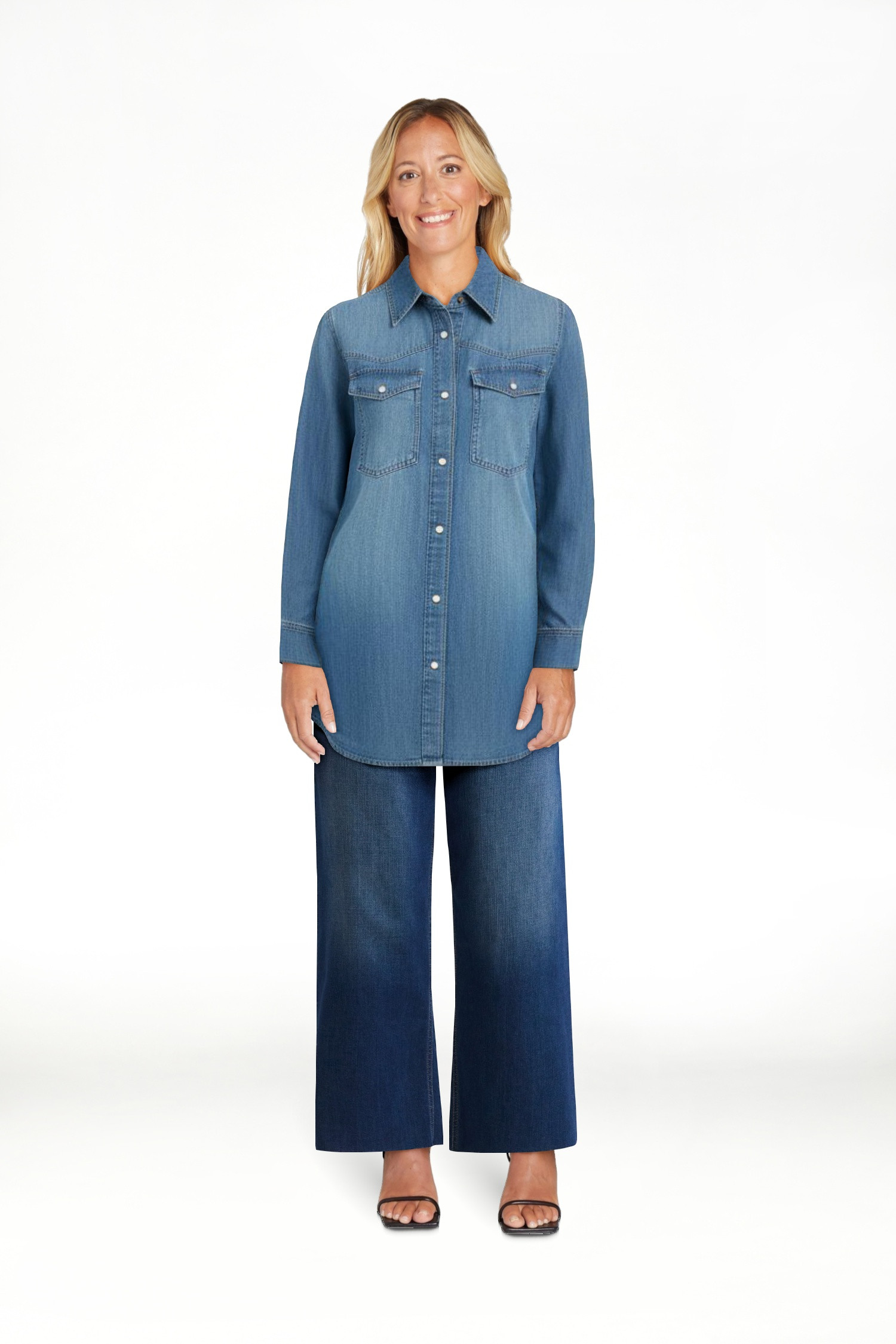 Sofia by Sofia Vergara Women's and Women's Plus Sofia Oversized Boyfriend Shirt with Long Sleeves... | Walmart (US)