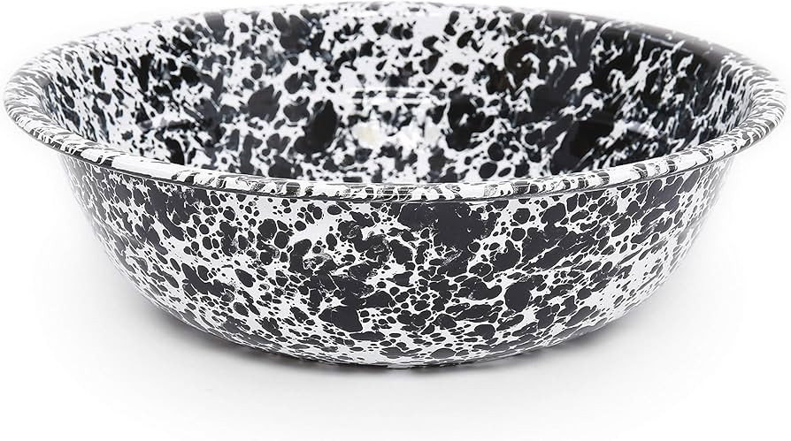Enamelware Small Basin, 4 quart, Black/White Splatter (Single) | Amazon (US)