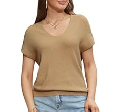 IFUROL Women's Cap Sleeve Sweater Vest Casual V-Neck Knit Lightweight Sweater Top | Amazon (US)