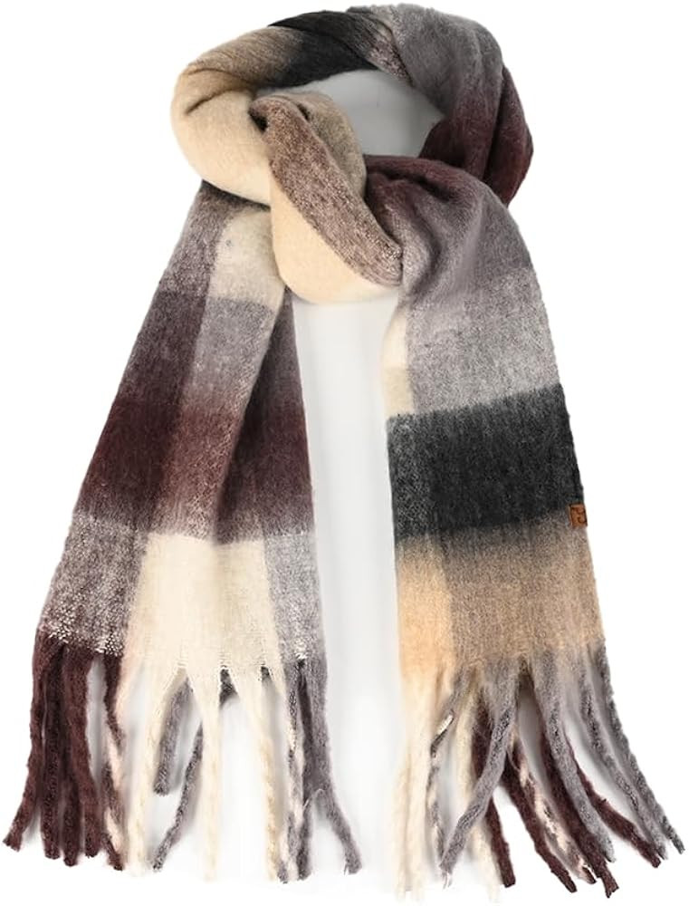 C.C Fall Winter Solid and Multicolored Woven Knit Scarf for Women | Amazon (US)