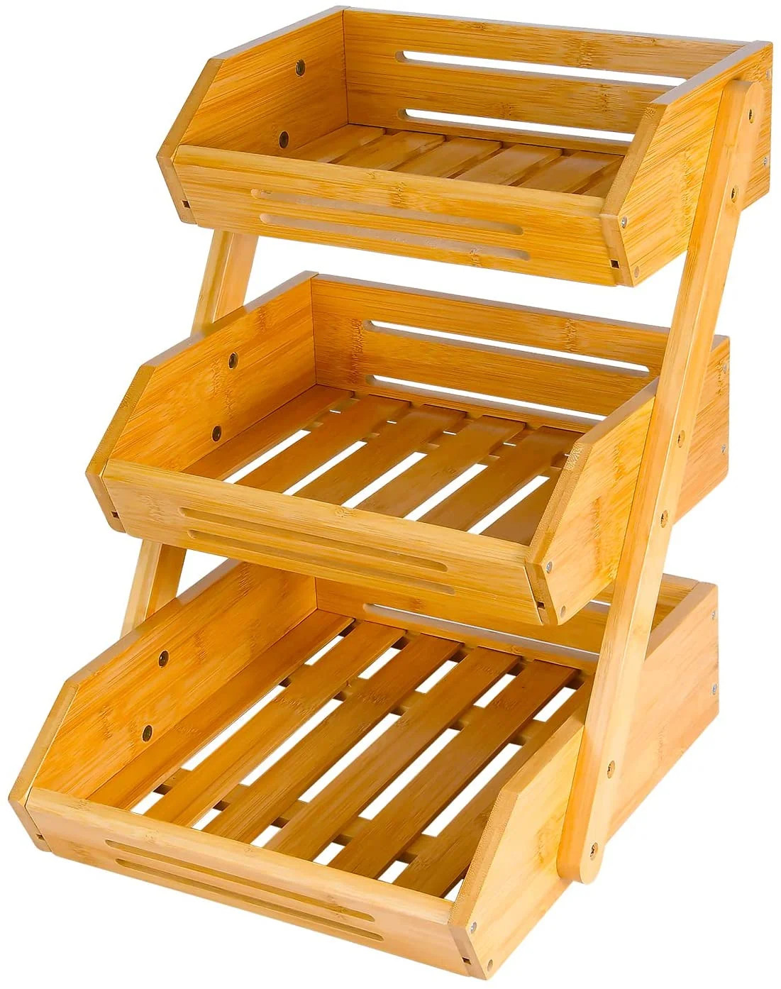 UPTRUST Fruit Basket, 3 Tier Bamboo Fruit Bowl for Kitchen Counter, Fruit Stand Storage Holder fo... | Walmart (US)