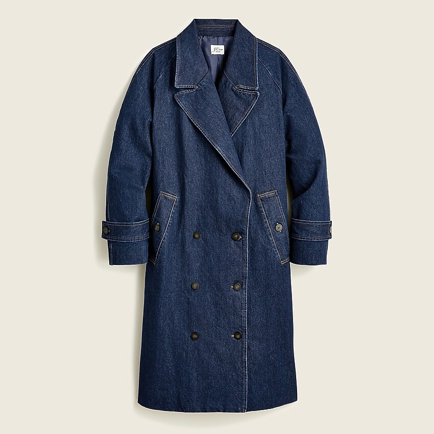 Relaxed trench coat in denim | J. Crew US