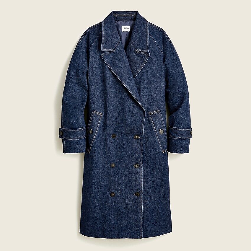 Relaxed trench coat in denim | J.Crew US