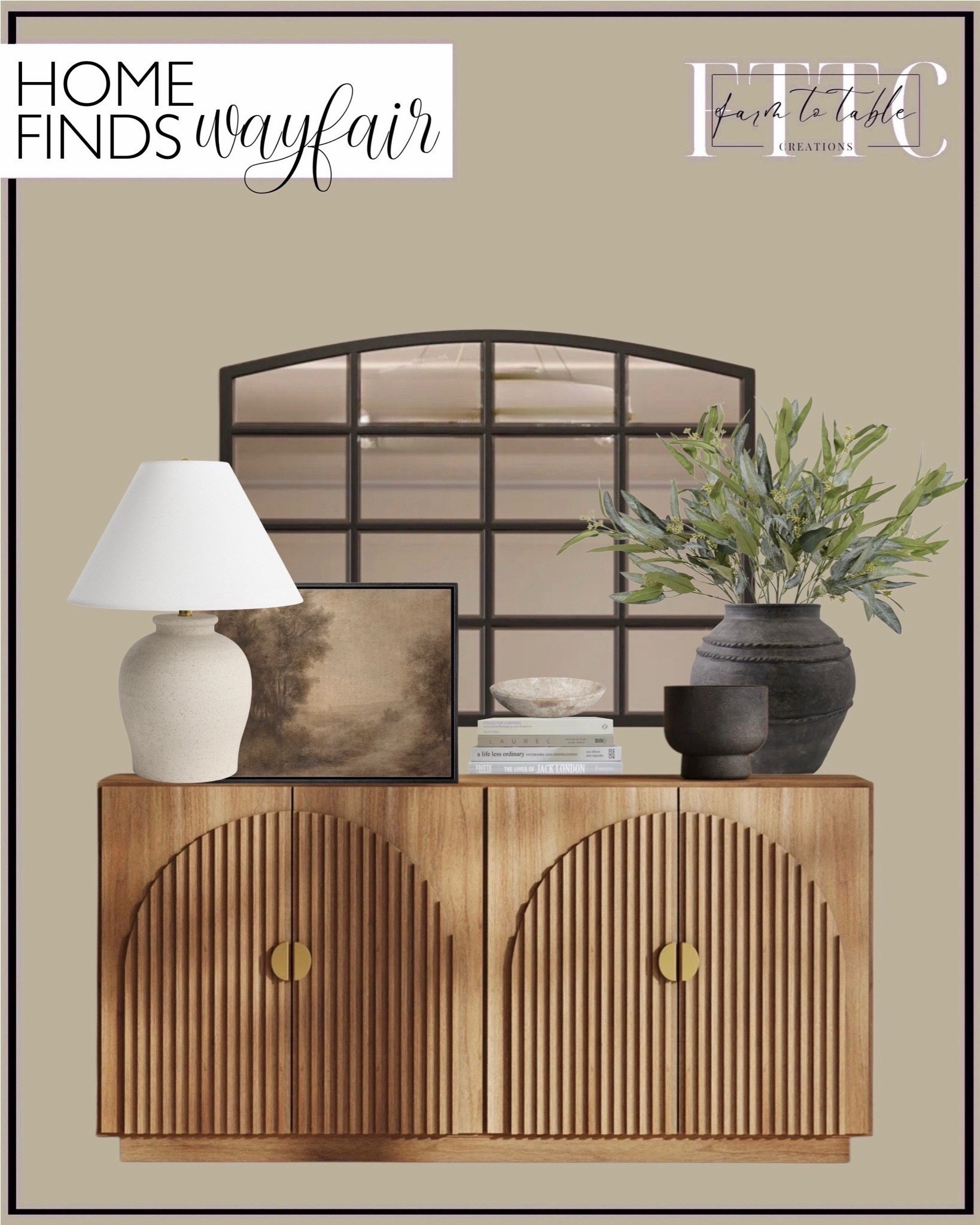 Wayfair Home Finds Console Table Edit

Follow @farmtotablecreations on Instagram for daily home finds + styling ideas.

This warm wood console from Wayfair is a true statement piece. The arched fluted doors add beautiful texture while still feeling clean and timeless, and the styling with a neutral table lamp, layered artwork, and olive stems creates an effortless modern-organic look. It works beautifully in an entryway, dining room, or living space.

#console #consoletable #entrywaydecor #wayfairhome #homefinds #livingroomfurniture #neutralhome #modernorganic #affordablehome #homedecor




#LTKHome #LTKSaleAlert