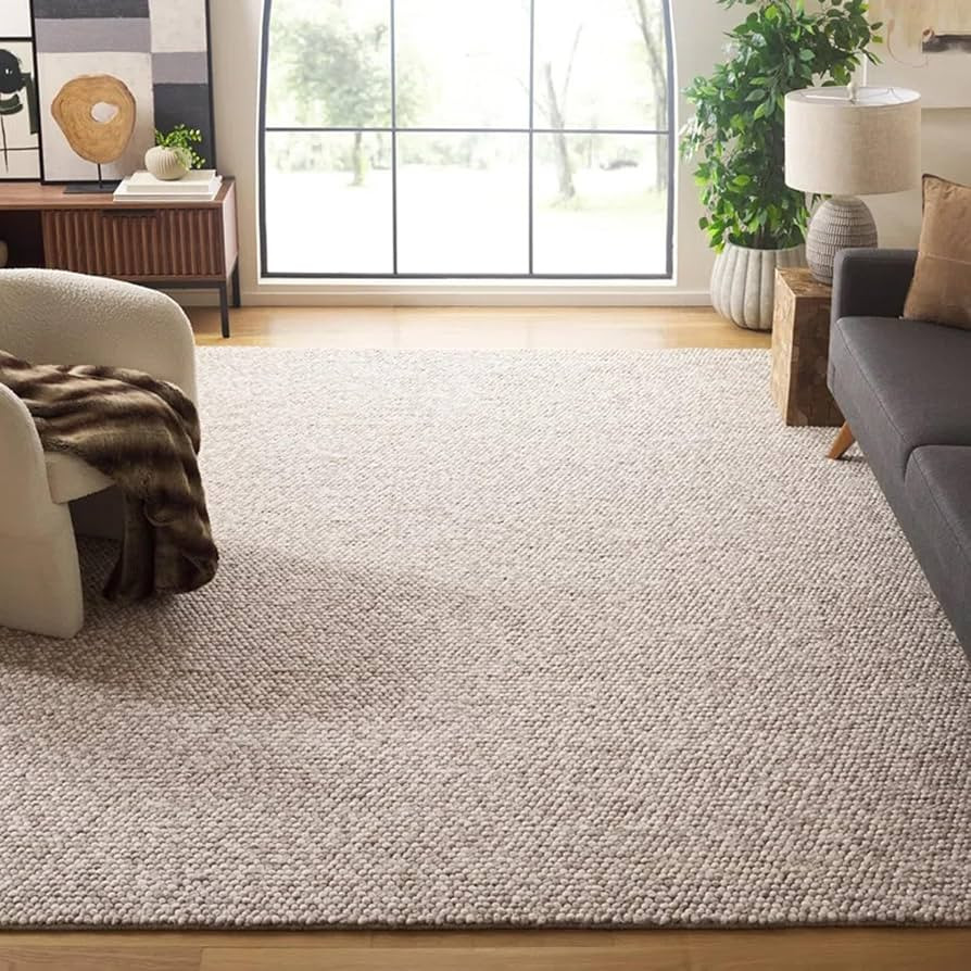 S & L Homes 100% Wool Hand Woven Chunky Knit Popcorn Rug - Beige Contemporary Area Rug for Living... | Amazon (US)
