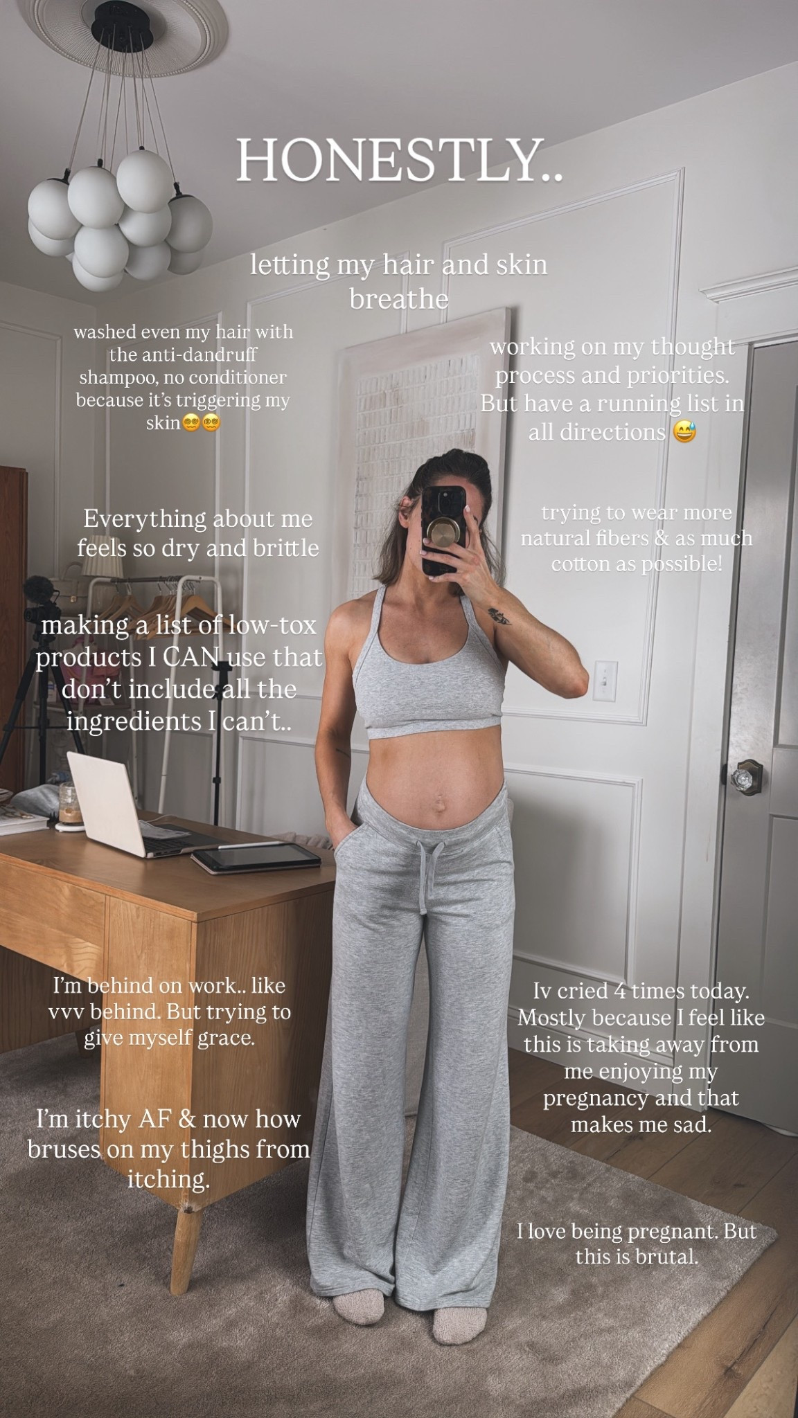 If you don’t follow me on IG.. I am struggling with a really bad Malassezia flare up😵‍💫😵‍💫 doing all the research and whatever it takes to manage it throughout this pregnancy, hopefully it’s not something I have to deal with long-term! 

Trying to wear more cotton and natural fibers, which irritates my skin less! (Xs bottom, small top) 

#LTKBump #LTKstorytime #LTKmomlife