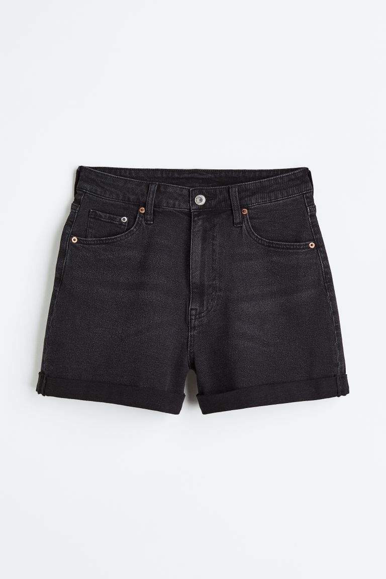 Mom Ultra High Denim Shorts - Black - Ladies | H&M US | H&M (US + CA)