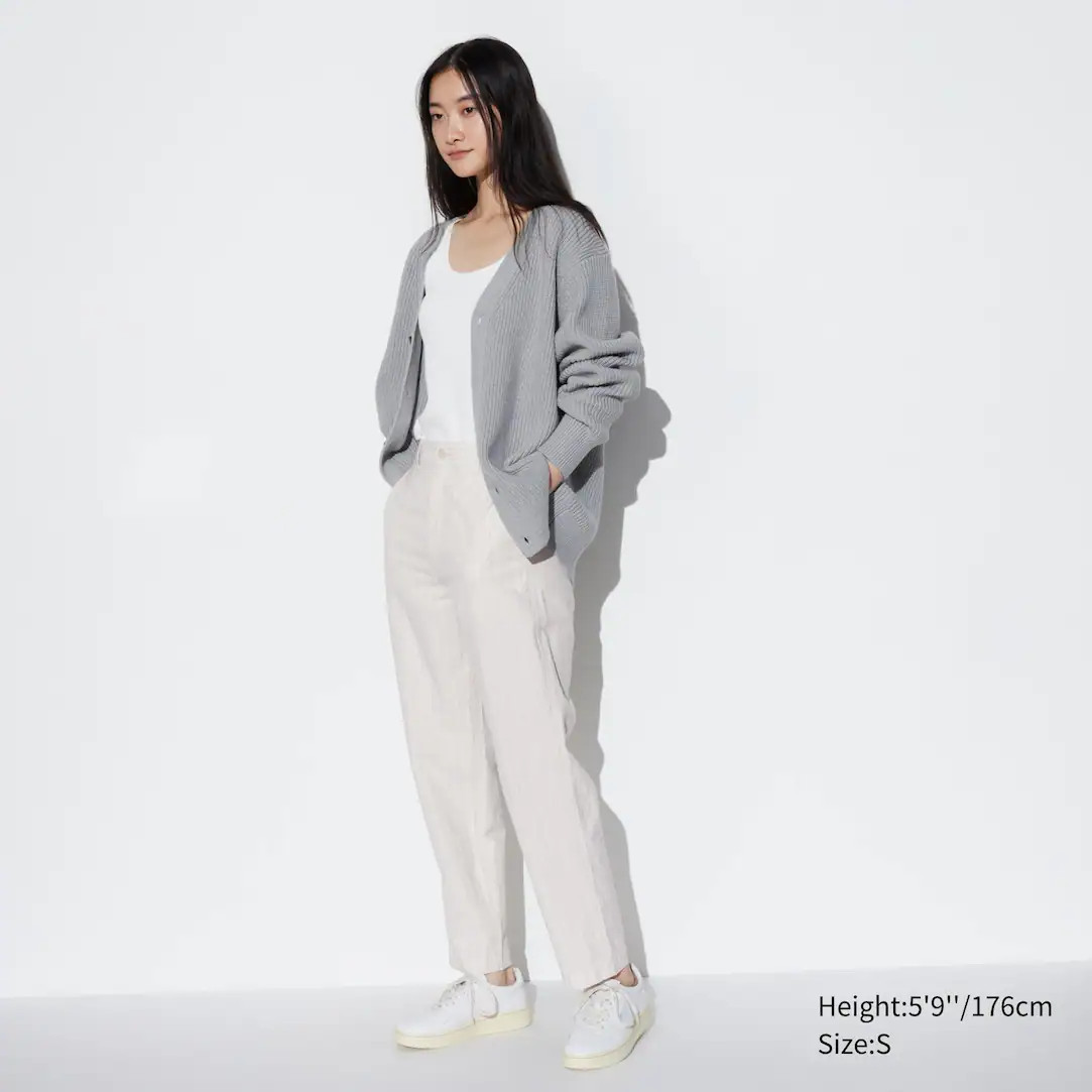 Pantalón Lino Algodón Rayas (Largo) | Uniqlo ES