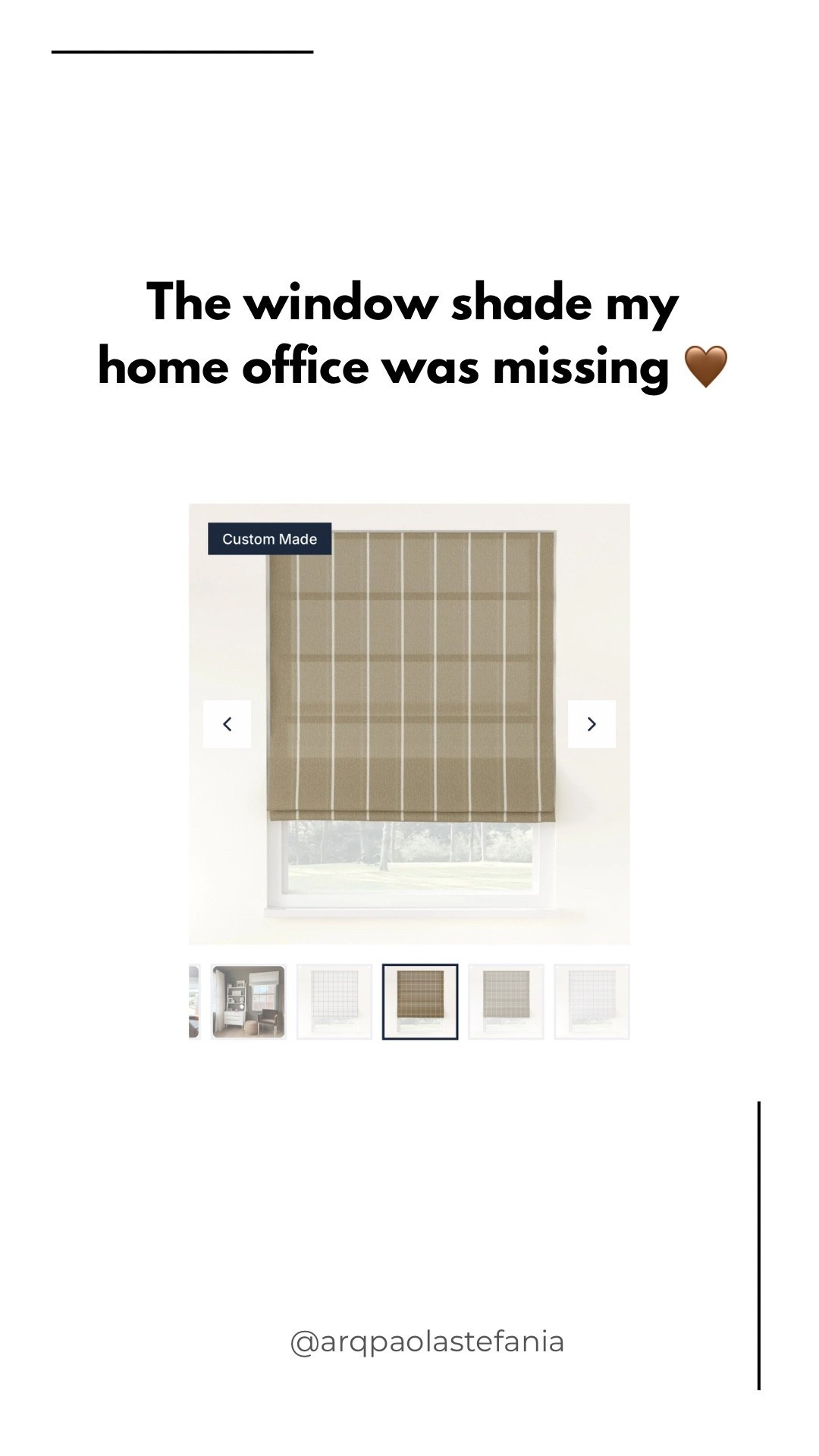 Estas son las: Sienna Linen Plaid Striped
Roman Shade Cordless

Color: Broad Band gray white-902-10
Mount Type: Outside Mount

With my code PAOLA30, you get 30% off plus 5% cashback.

#LTKdayinmylife #LTKHome #LTKvlog
