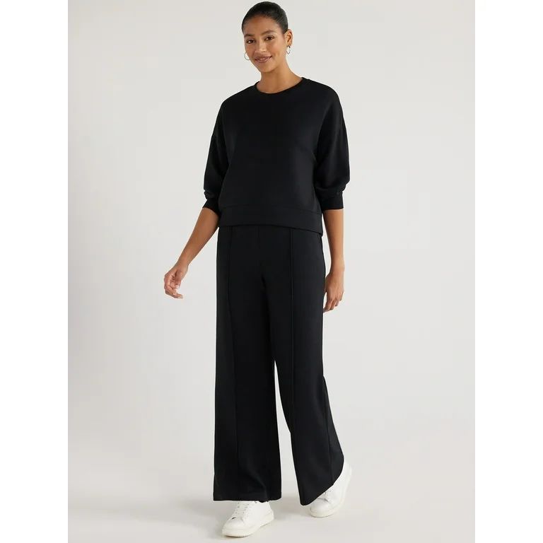 Scoop Women's Ultimate ScubaKnit Cropped Sweatshirt with Drop Sleeves, Size XS-XXL - Walmart.com | Walmart (US)