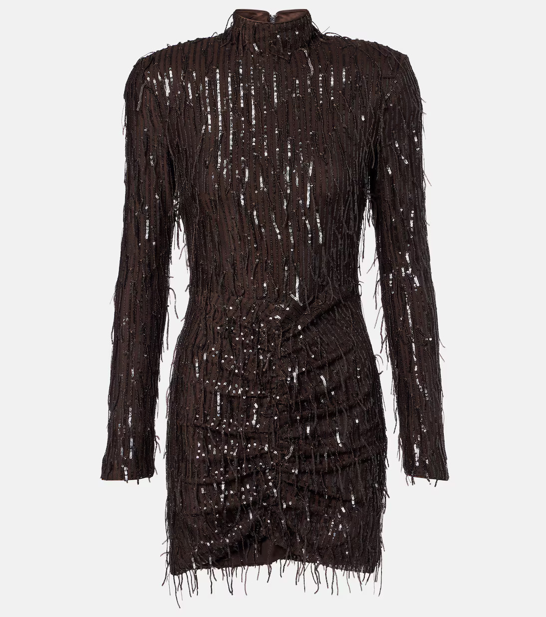 Fringed ruched sequined mesh minidress | Mytheresa (US/CA)