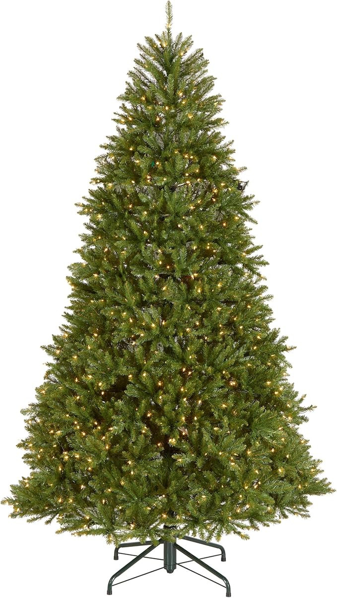 National Tree Company Pre-Lit Artificial Full Christmas Tree, Green, Dunhill Fir, White Lights, I... | Amazon (US)