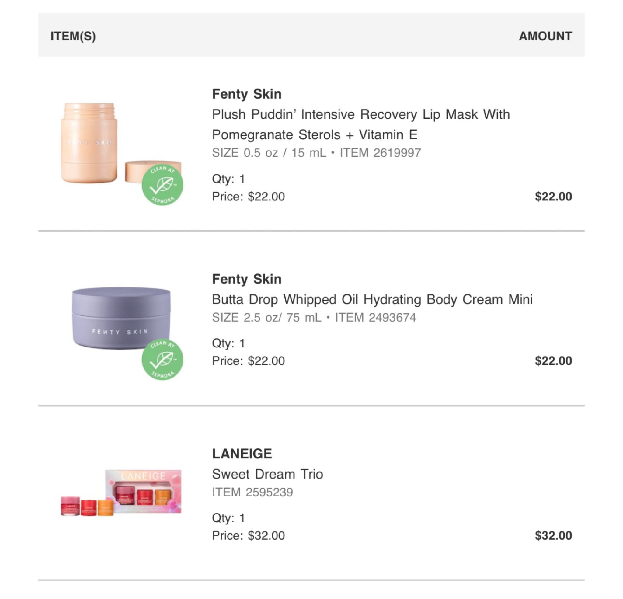 Sephora sale order