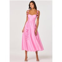 ASTR the Label | Halcyon 3D Flower Appliqué Midi Dress in Pink | Size XS | ASTR The Label (US)