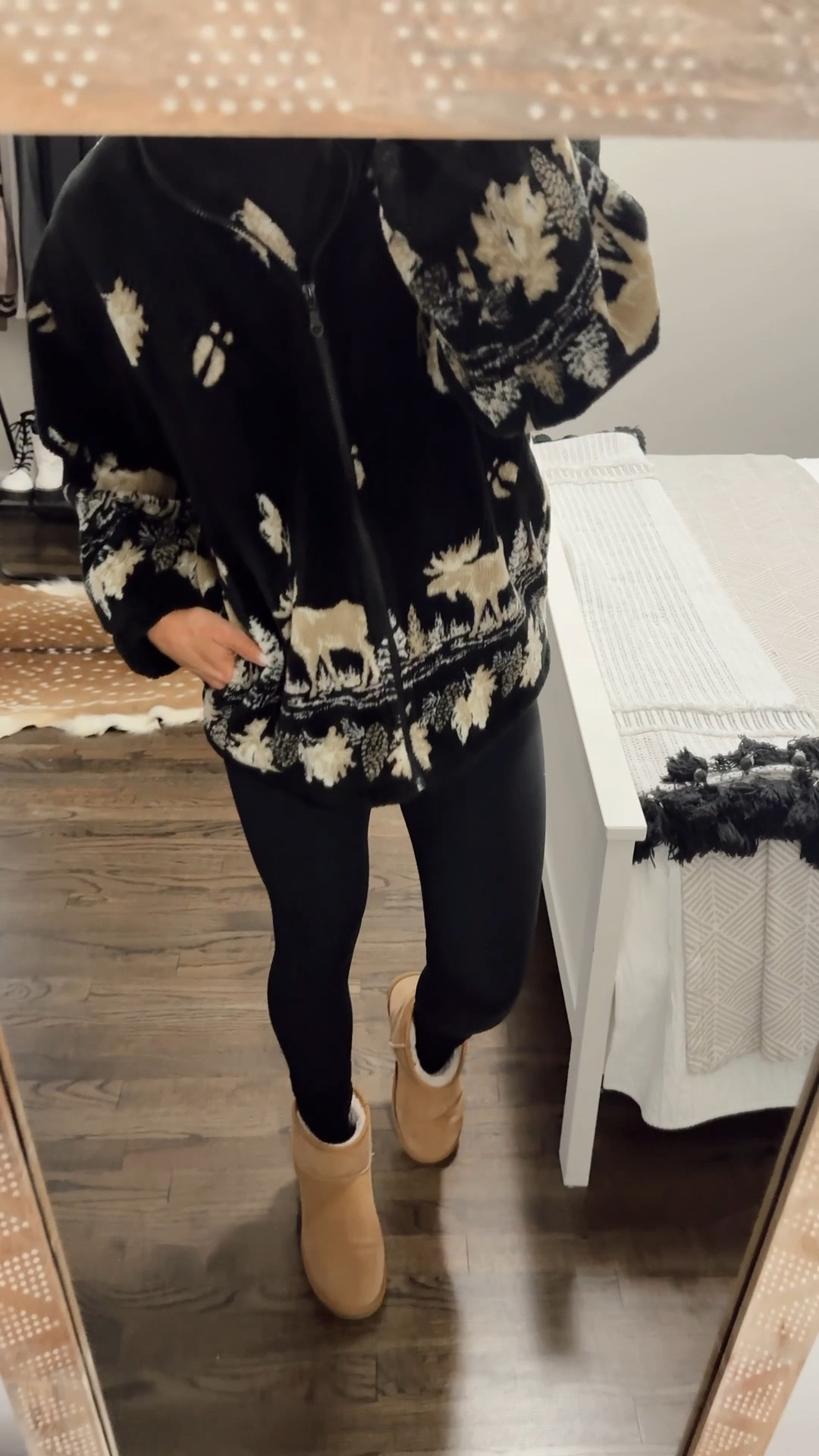 OOTD 12/1! Wearing M in amazon leggings - love these to lounge and low impact workouts. Linked jacket - I’m wearing a M! Love the UGG look alike boots - I’ve had them for several years now and still in great condition, tts! 

#LTKSaleAlert #LTKSeasonal #LTKFindsUnder50