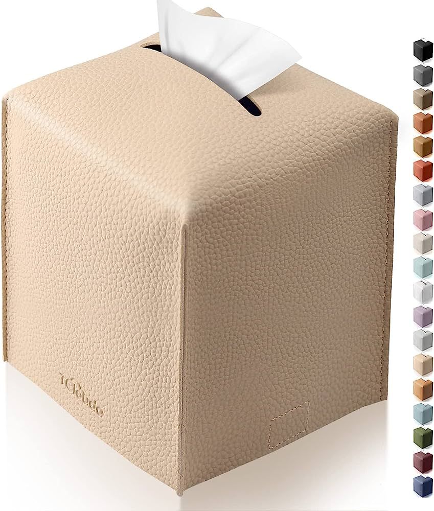Tissue Box Cover, Tclouda, Modern PU Leather Square Tissue Box Holder for Creative Decorative, Id... | Amazon (US)
