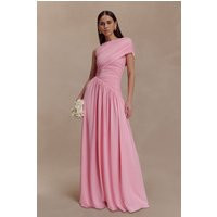 Ayeshya Slinky Asymmetric Maxi Dress - Candy Pink I MESHKI I Size M | MESHKI US