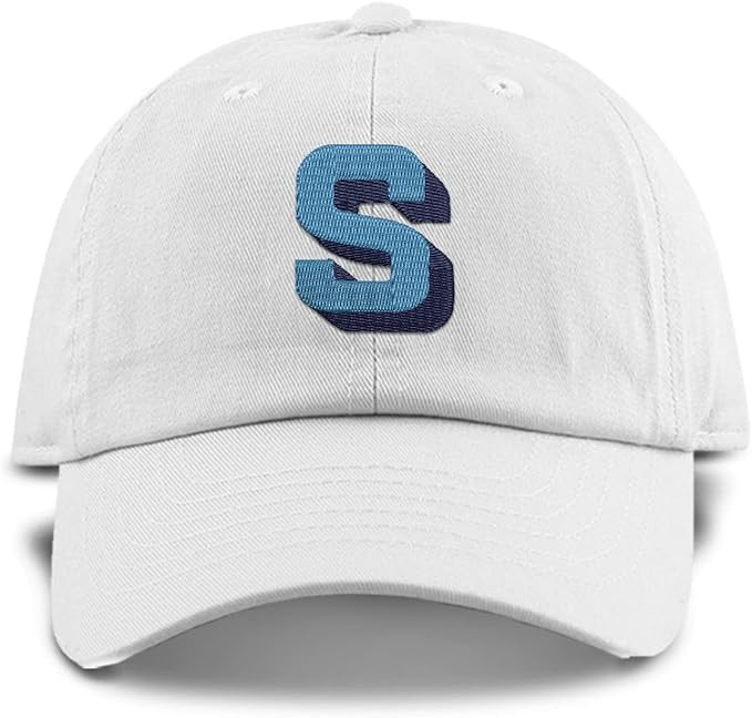 Monogram Initial Modern Shadow Letter Baseball Cap - Toddler, Youth Kids, and Adult Adjustable Wh... | Amazon (US)