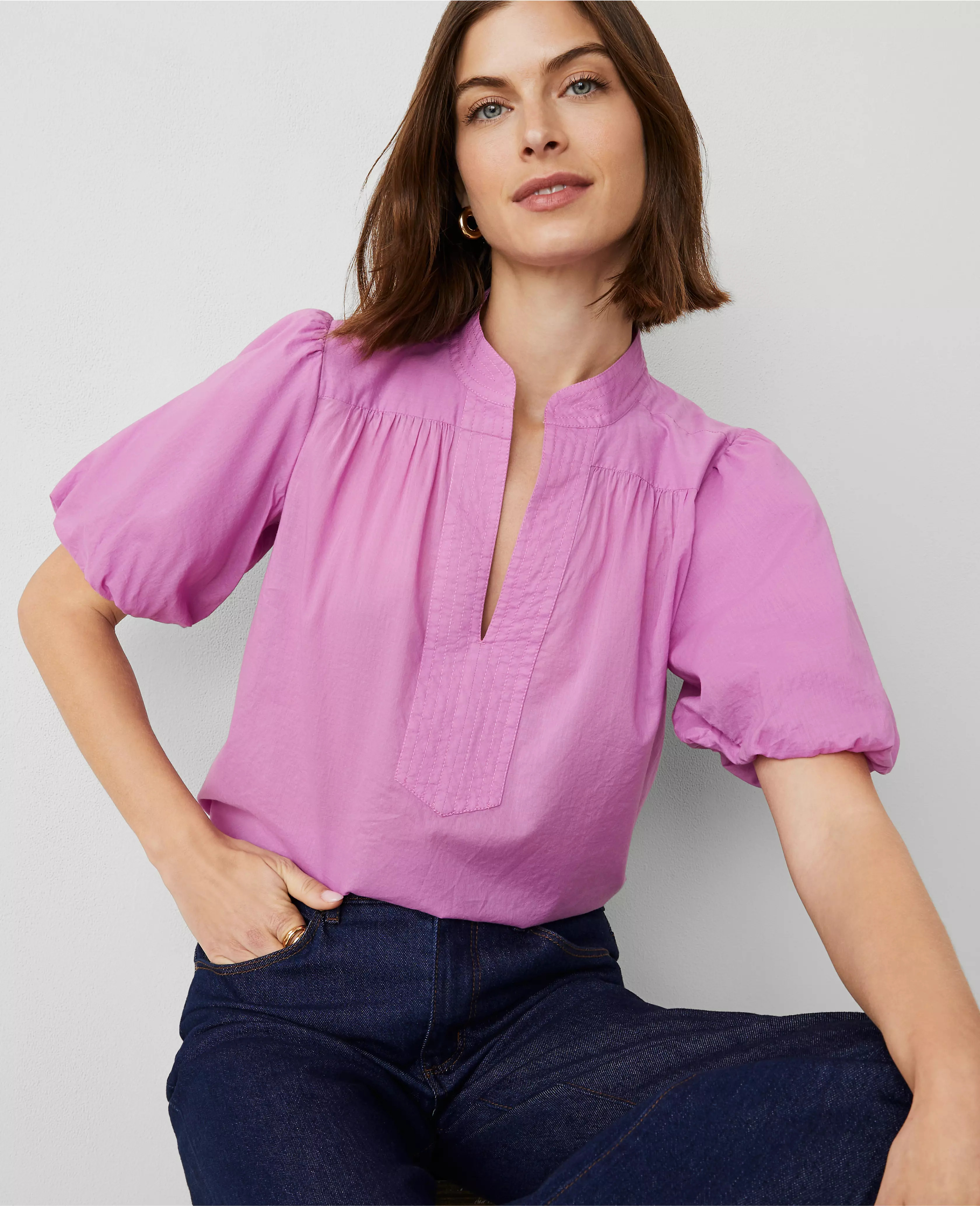 Puff Sleeve Popover | Ann Taylor