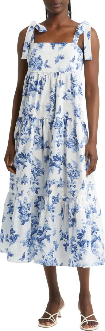 Floral Print Tiered Cotton Sundress | Nordstrom