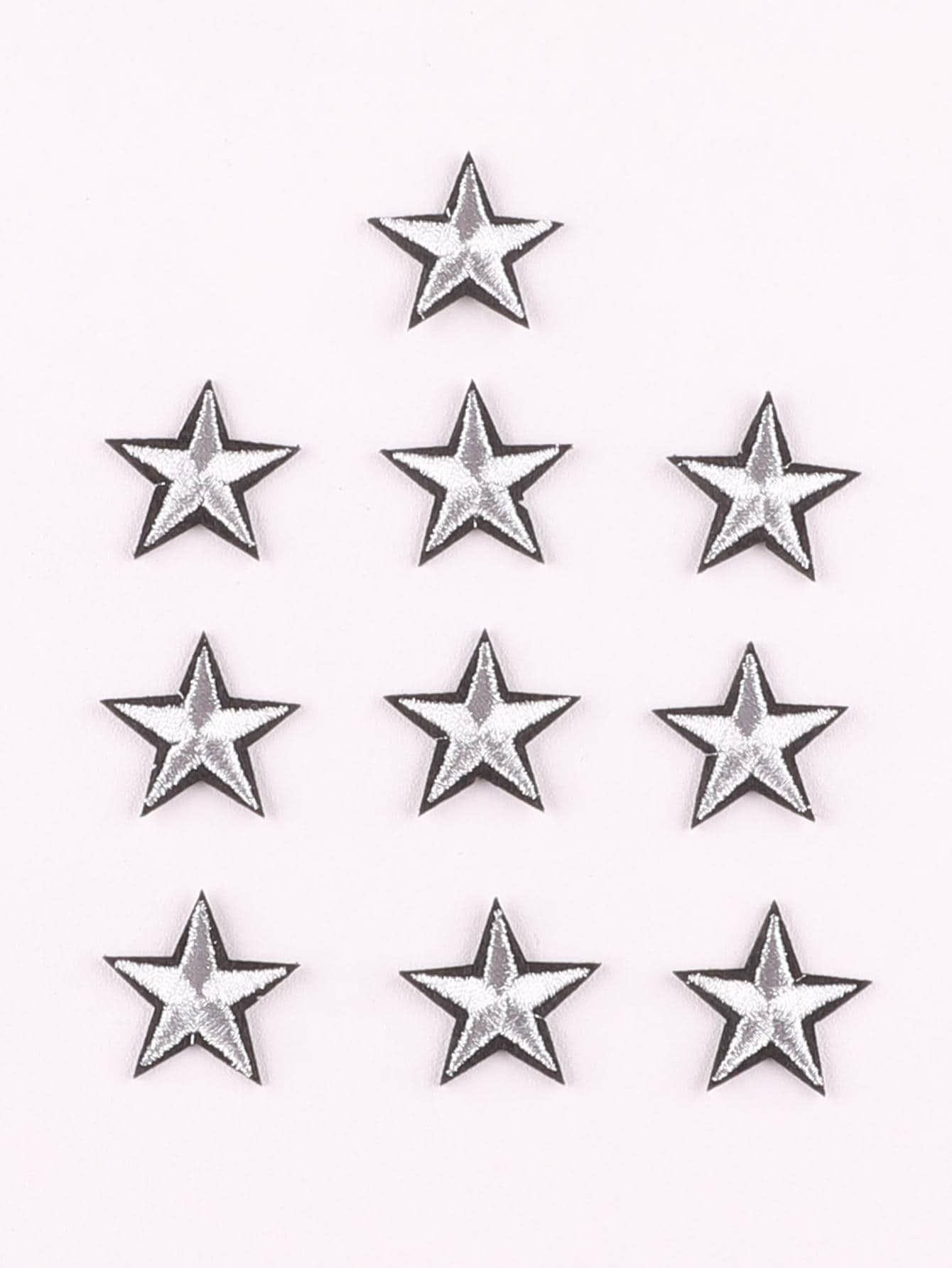 10-delige stervormige opstrijkpatch, eenvoudige mini-stervormige naai-patch voor doe-het-zelvers | SHEIN