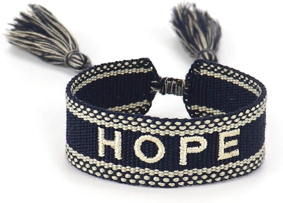 COLORFUL BLING Handmade Nepal Braided Letters Pattern Wrap Bracelets Dreamer Hope Inwrought Inspi... | Amazon (US)
