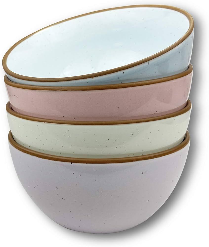 Mora Ceramic Bowls For Kitchen, 28oz - Bowl Set of 4 - For Cereal, Salad, Pasta, Soup, Dessert, S... | Amazon (US)