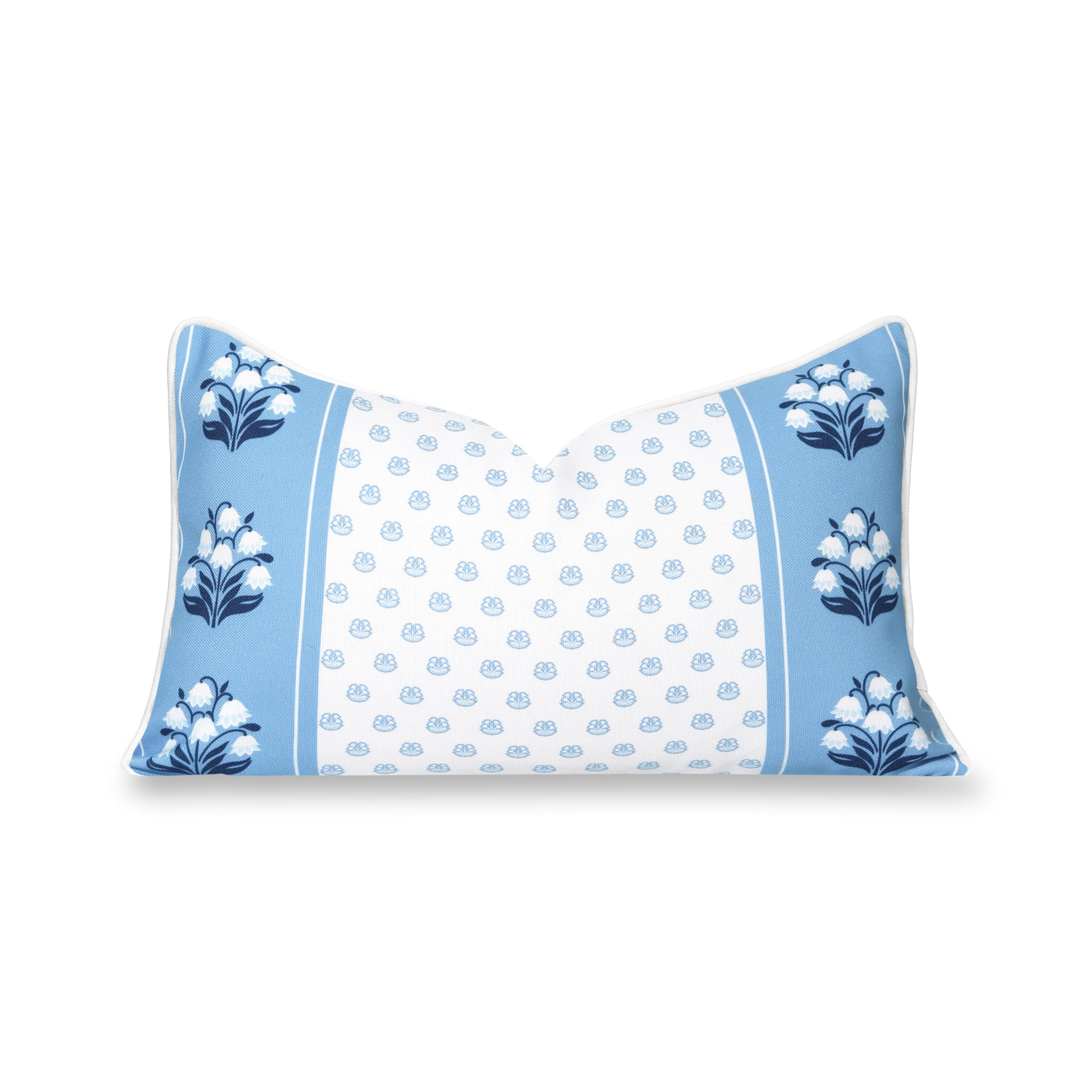 Hofdeco Premium Coastal Hampton Patio Indoor Outdoor Lumbar Pillow Cover Only, 12"x20" Water Repe... | Amazon (US)