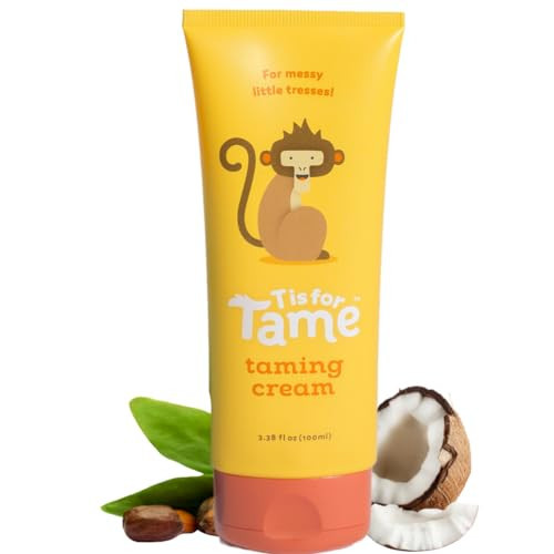 T is for Tame - Hair Taming Cream for Kids, All-Natural for Frizz & Flyaways, Coconut Oil, Leave-in Cream for Babies & Toddlers, Straight or Curly | Amazon (US)