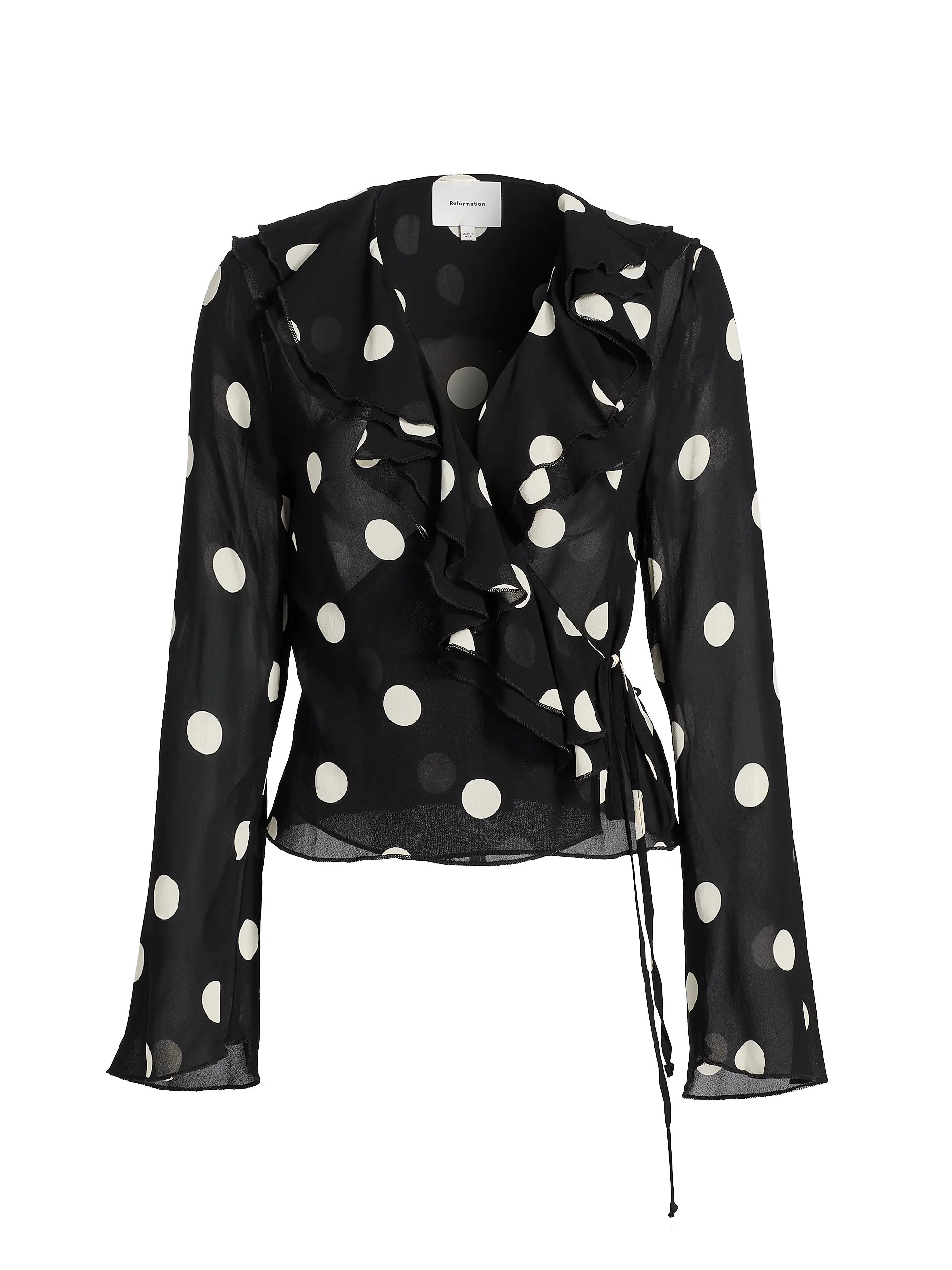 Kilah Polka Dot Georgette Wrap Top | Saks Fifth Avenue