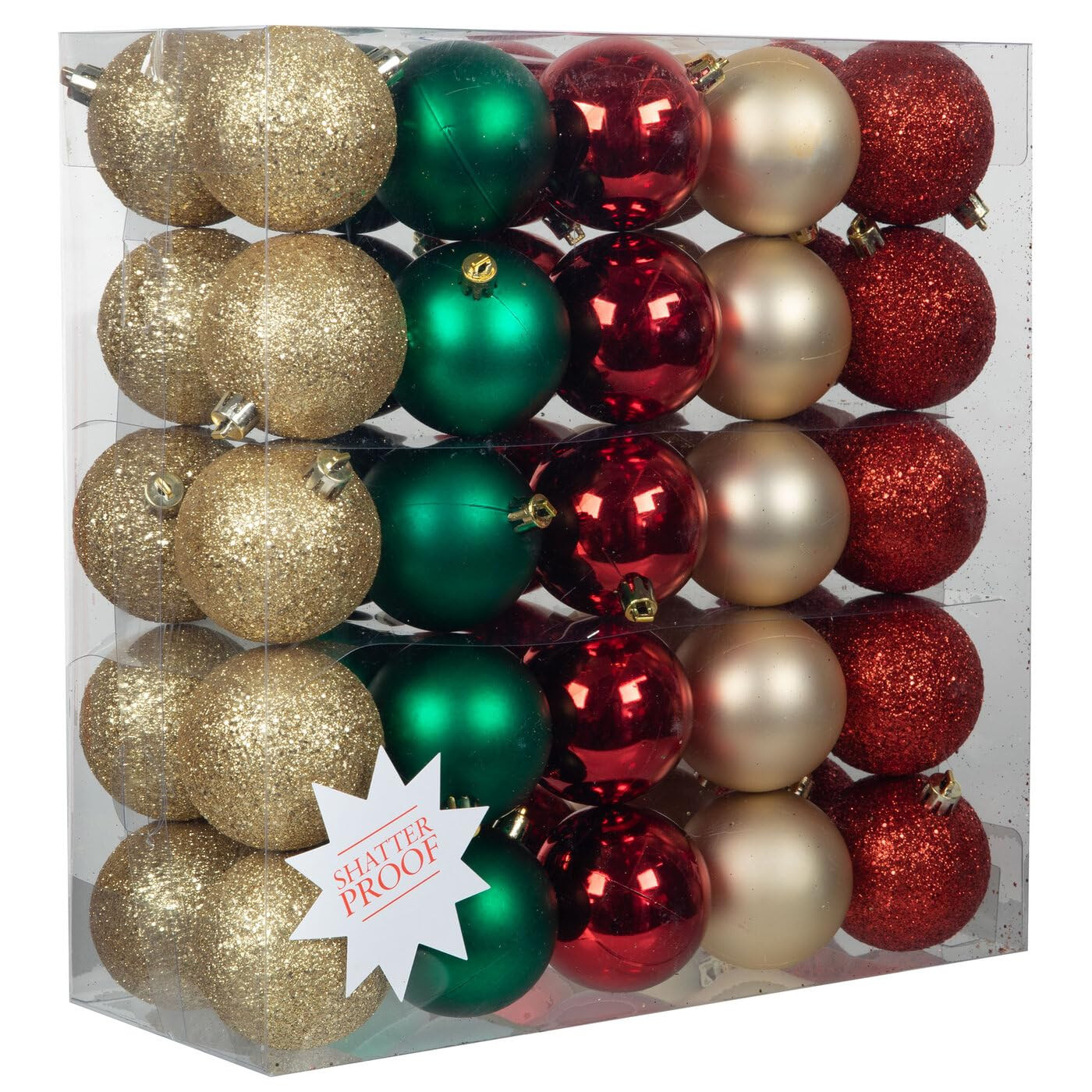 Hobby Lobby Red, Green & Gold Matte, Shiny & Glitter Ball Ornaments | Amazon (US)