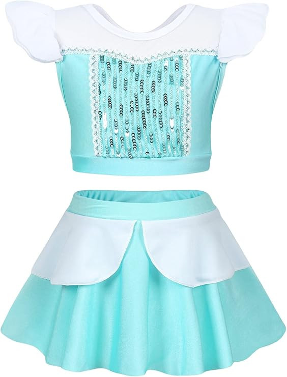 WonderBabe Girls Princess Two Piece Swimsuit Kids Bathing Suits Ruffles Fancy Swimwear Surf Beach... | Amazon (US)