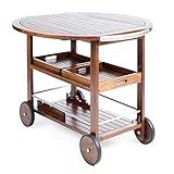 Christopher Knight Home Tiller Outdoor Dark Acacia Wood Bar Cart with Shiny Powder Coated Aluminum A | Amazon (US)