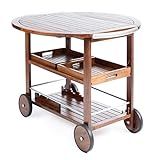 Christopher Knight Home Tiller Outdoor Dark Acacia Wood Bar Cart with Shiny Powder Coated Aluminum A | Amazon (US)
