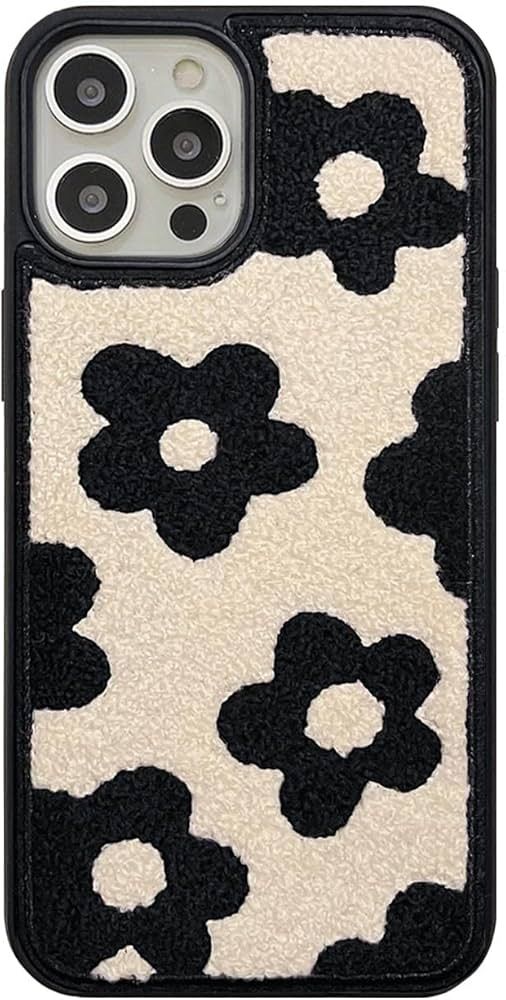 Tewwsdi Retro Small Black Flowers Phone Case Compatible with iPhone 13 Pro Max Cute Design Girly ... | Amazon (US)