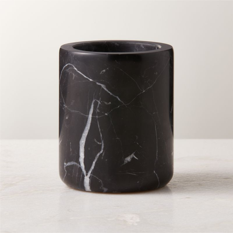 Nexus Black Marble Toothbrush Holder | CB2