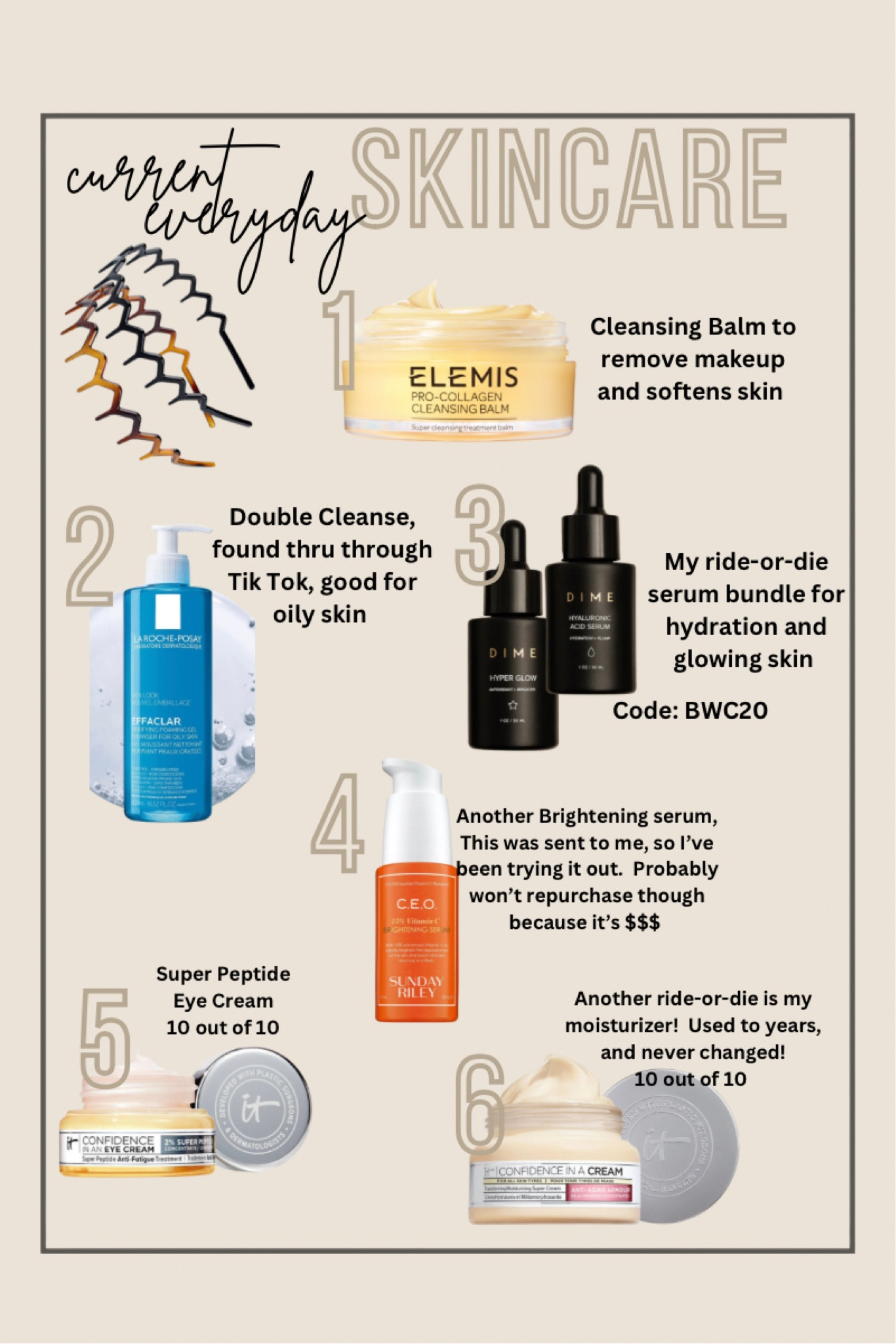 Current everyday skincare 

#LTKbeauty #LTKunder50 #LTKstyletip
