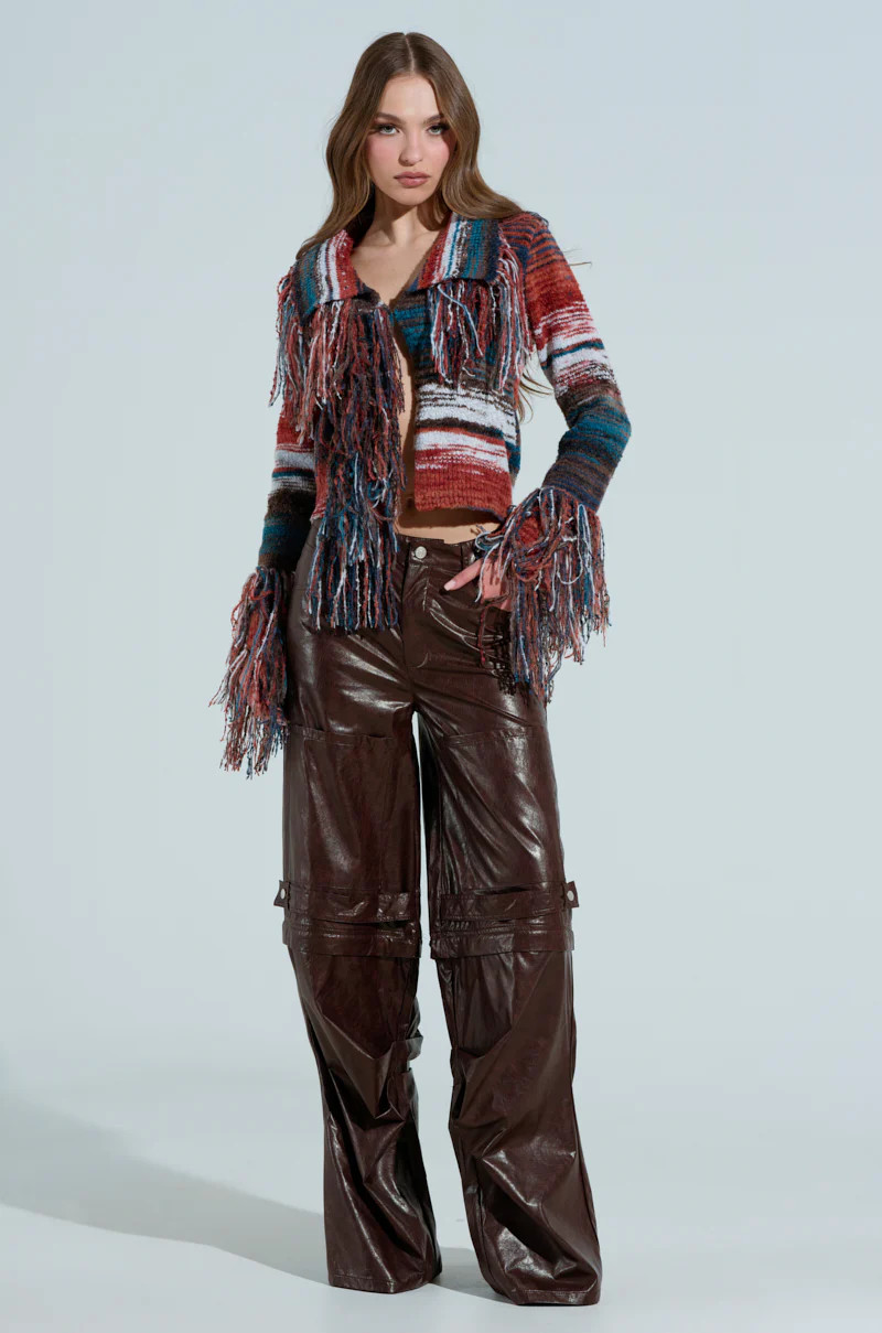 TOO GOOD FAUX LEATHER WIDE LEG TROUSER | AKIRA