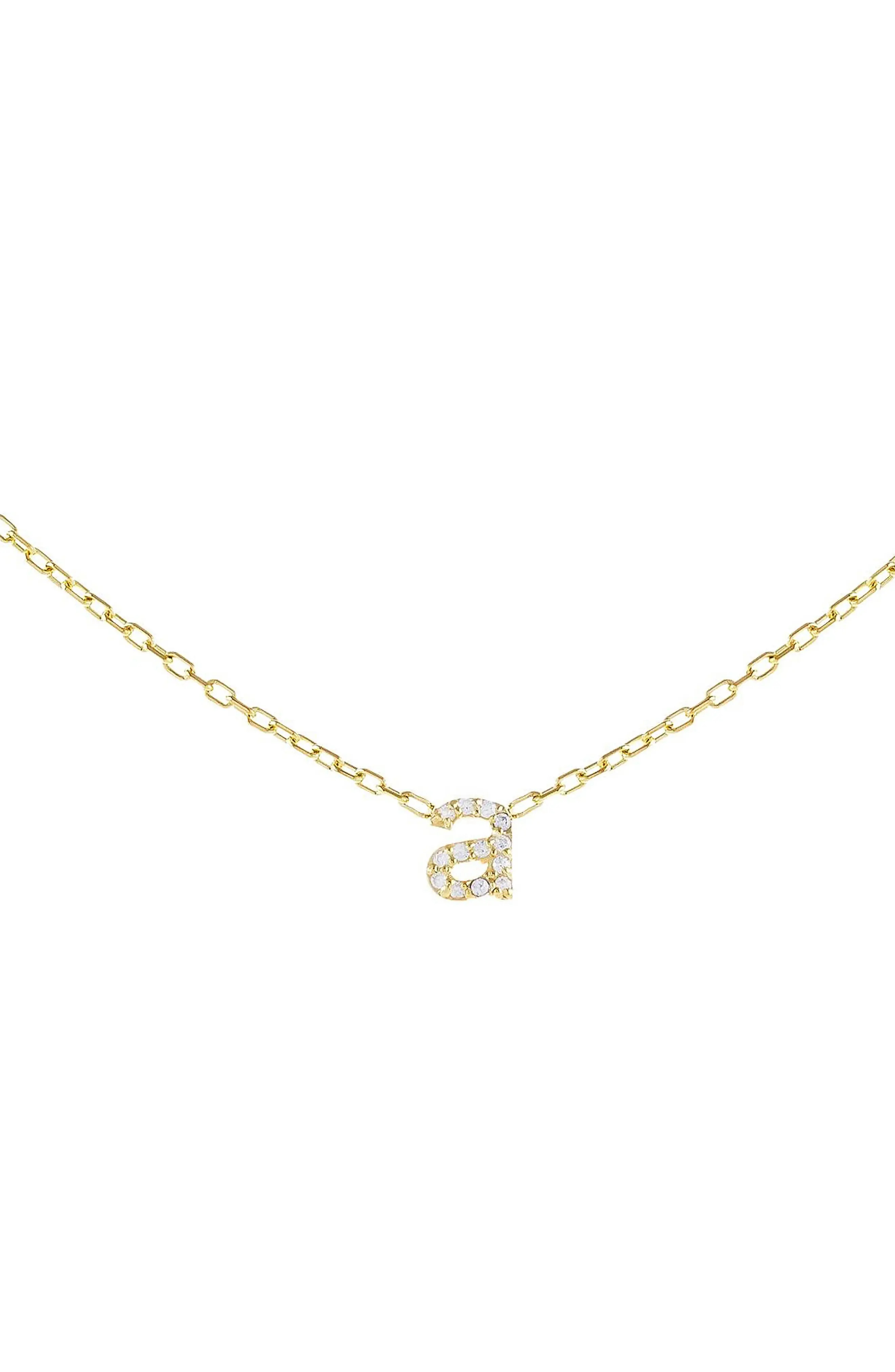 Women's Adina's Jewels Tiny Pave Lowercase Initial Necklace | Nordstrom