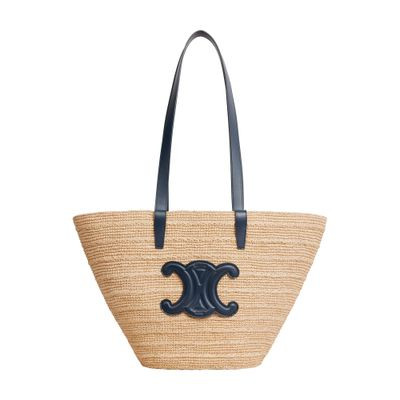 Medium supple panier in raffia and calfskin | 24S (APAC/EU)