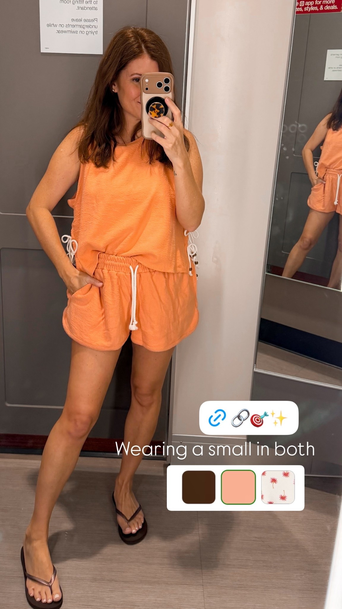 Wearing a small in both