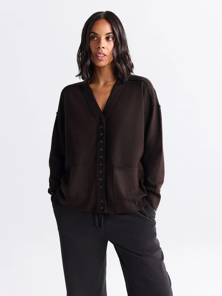 Buy Chocolate Brown Supersoft V-Neck Cardigan With Pockets from Next United Arab Emirates | Next UAE