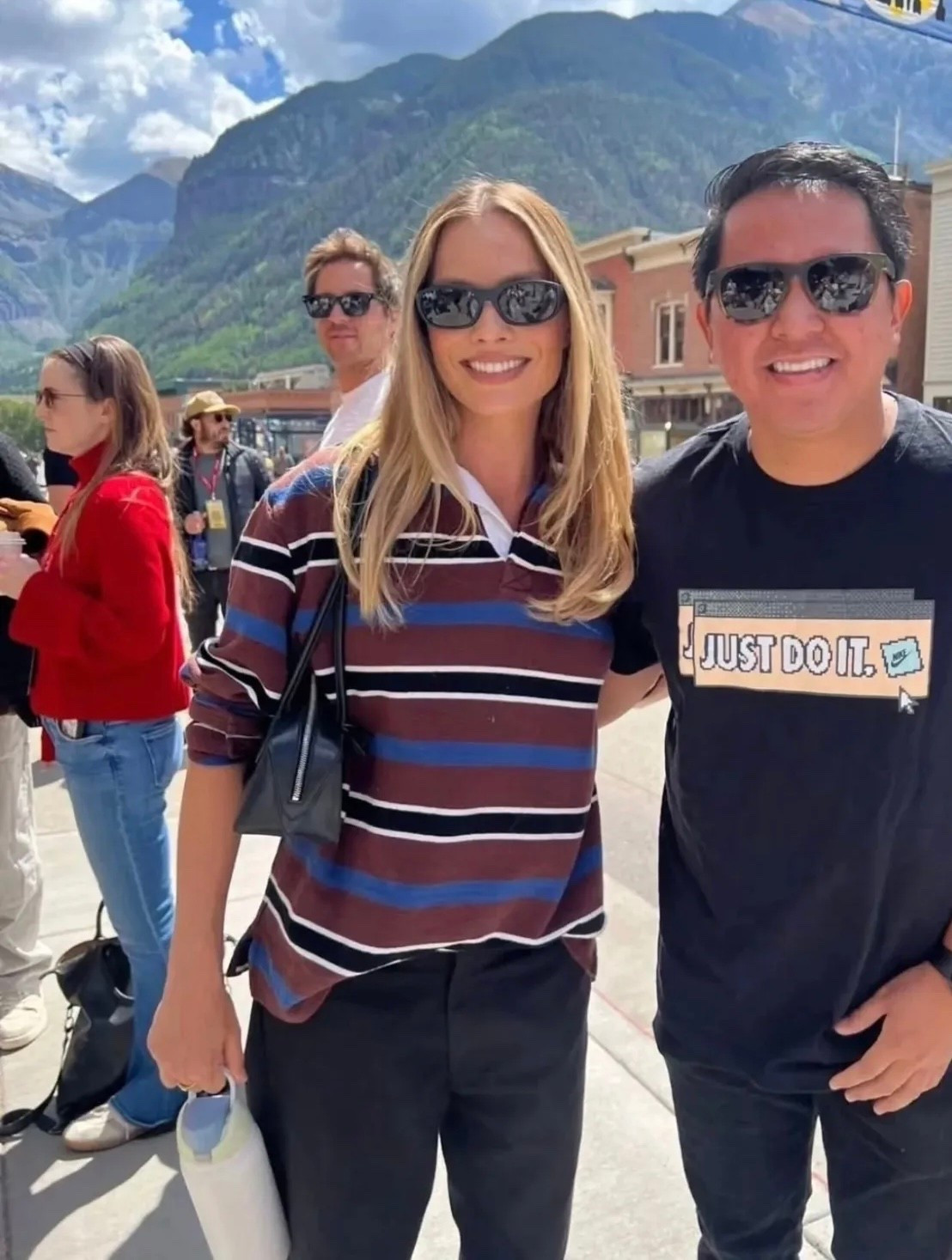 Margot Robbie's  rugby Jersey in Plum and Indigo Stripe offers a relaxed, stylish look with its soft cotton jersey fabric. Featuring chocolate plum and indigo blue stripes, it’s paired with a white contrast collar for a fresh touch. The relaxed fit with dropped shoulder seams ensures comfort, while the turned-up hems finished with twin needling add subtle detailing.

#LTKStyleTip