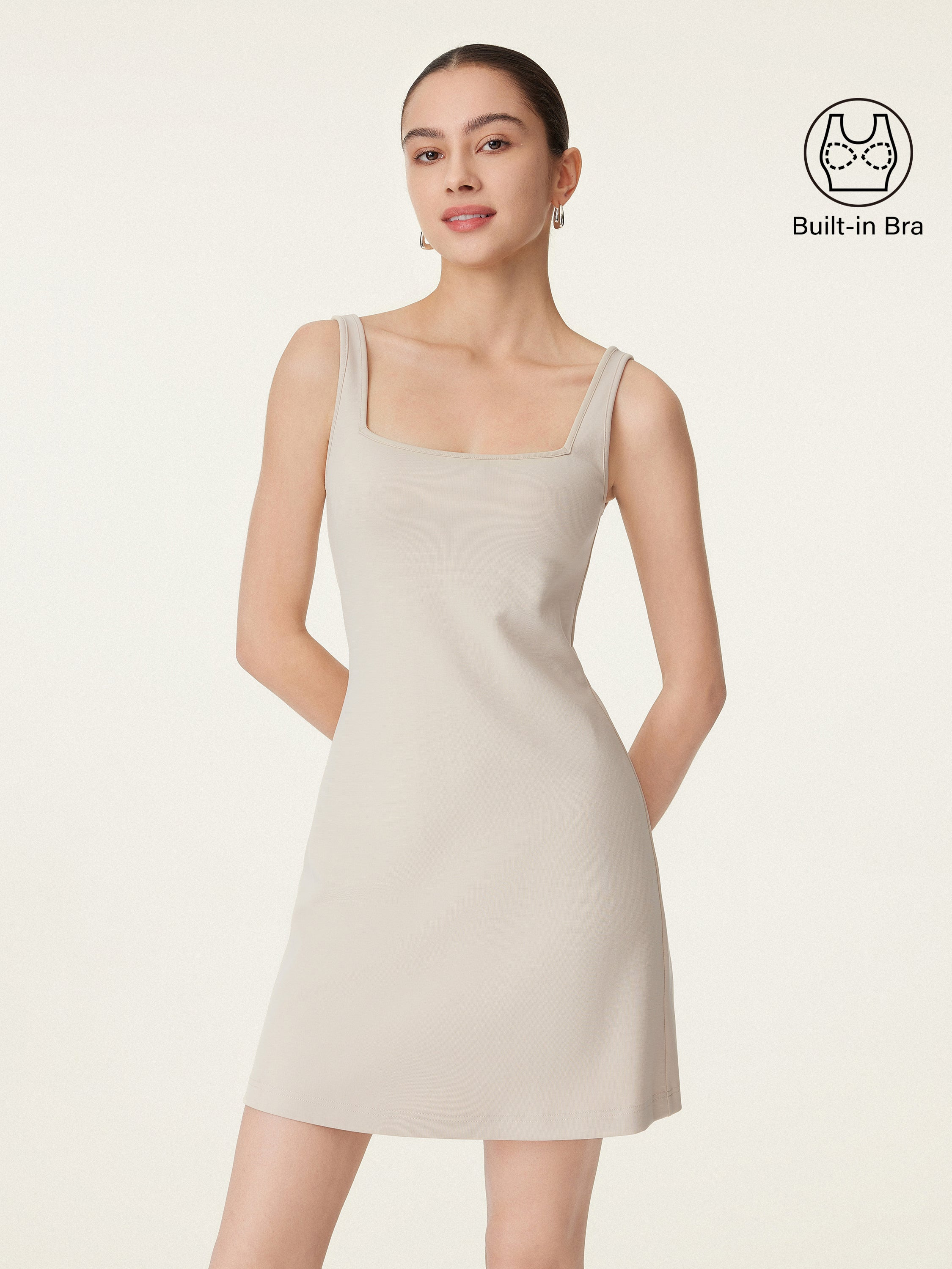 Everyday Square Neck New Airy Brami Dress | OGLmove